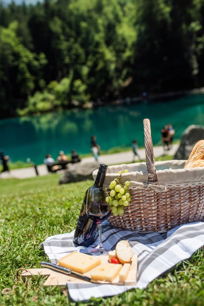 Picnic in riva al lago